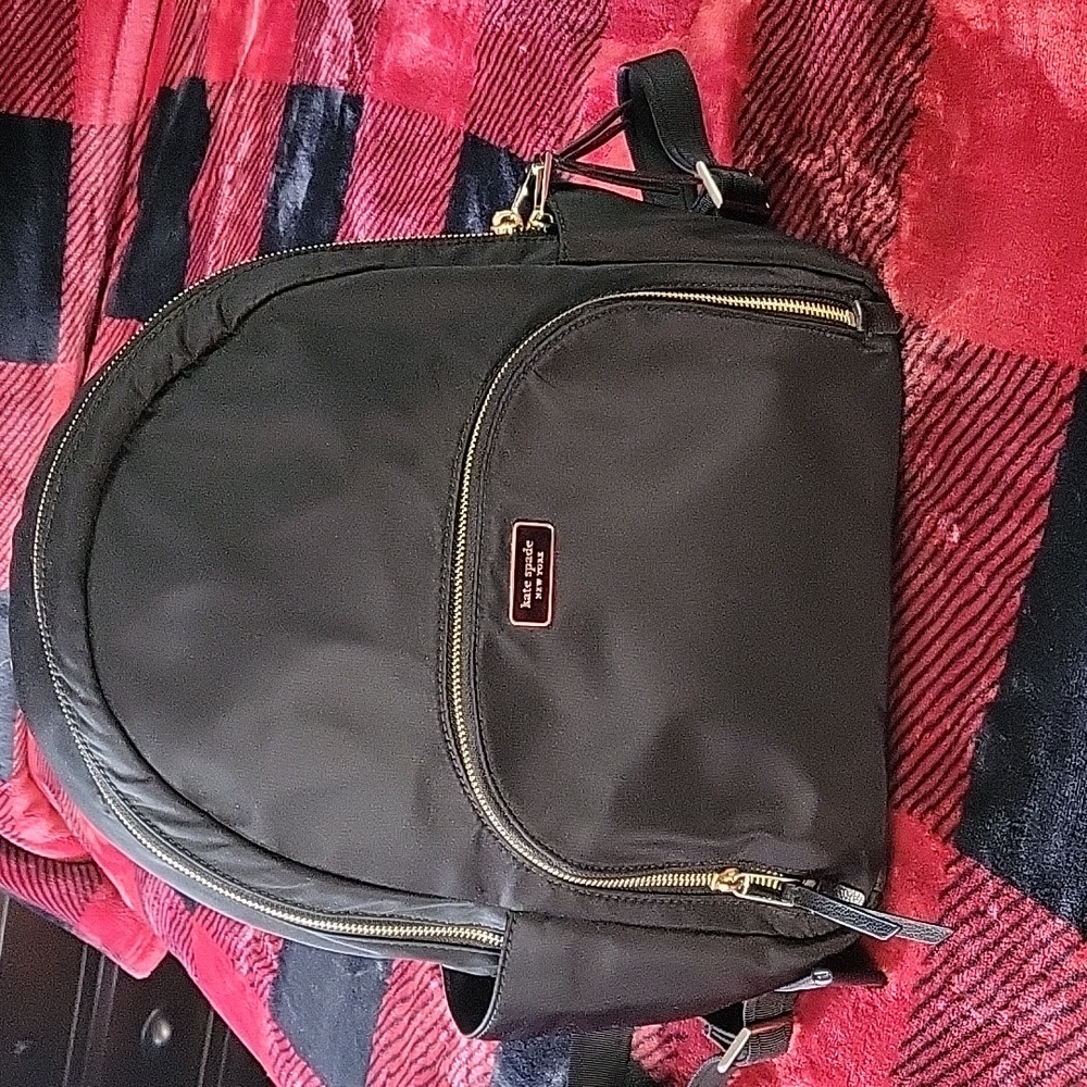Black Kate spade zipper top backpack